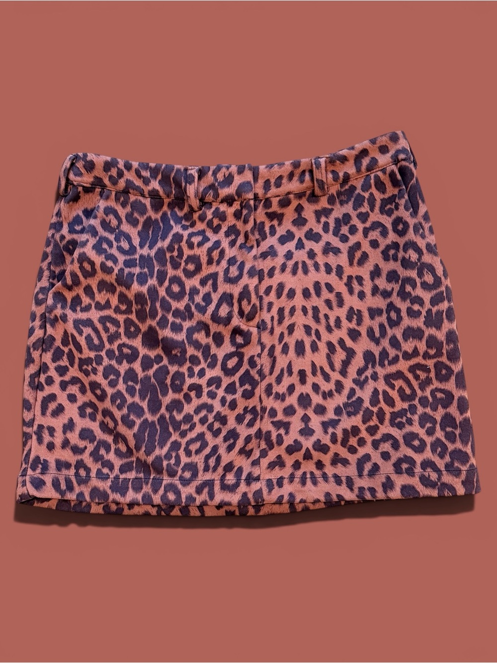 Ina Leopard Print Mini Skirt in Brown and Black Size Medium